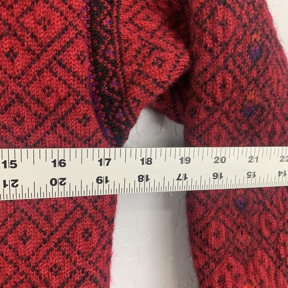 Dale of Norway Sweater Cardigan Womens Medium Red Wool Button Front Made Norway - Picture 5 of 7